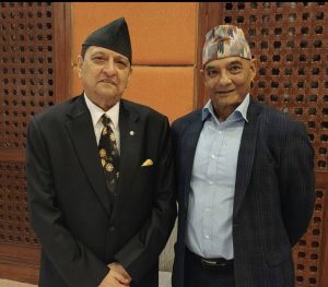 धवलशमशेर राणाले भेटे पूर्वराजा ज्ञानेन्द्रलाई